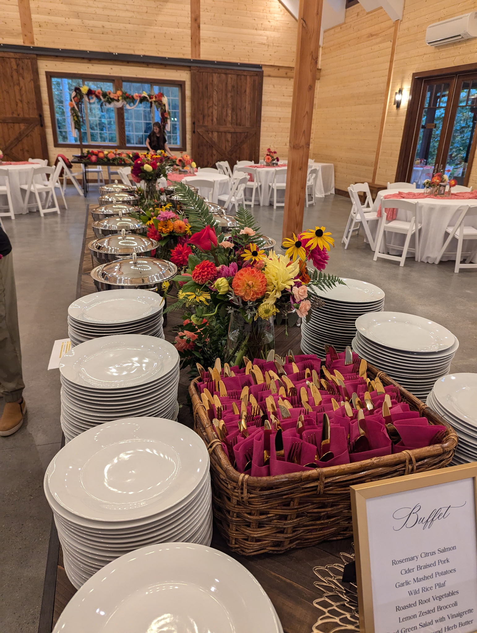 Outdoor event venue setup by Dish Catering