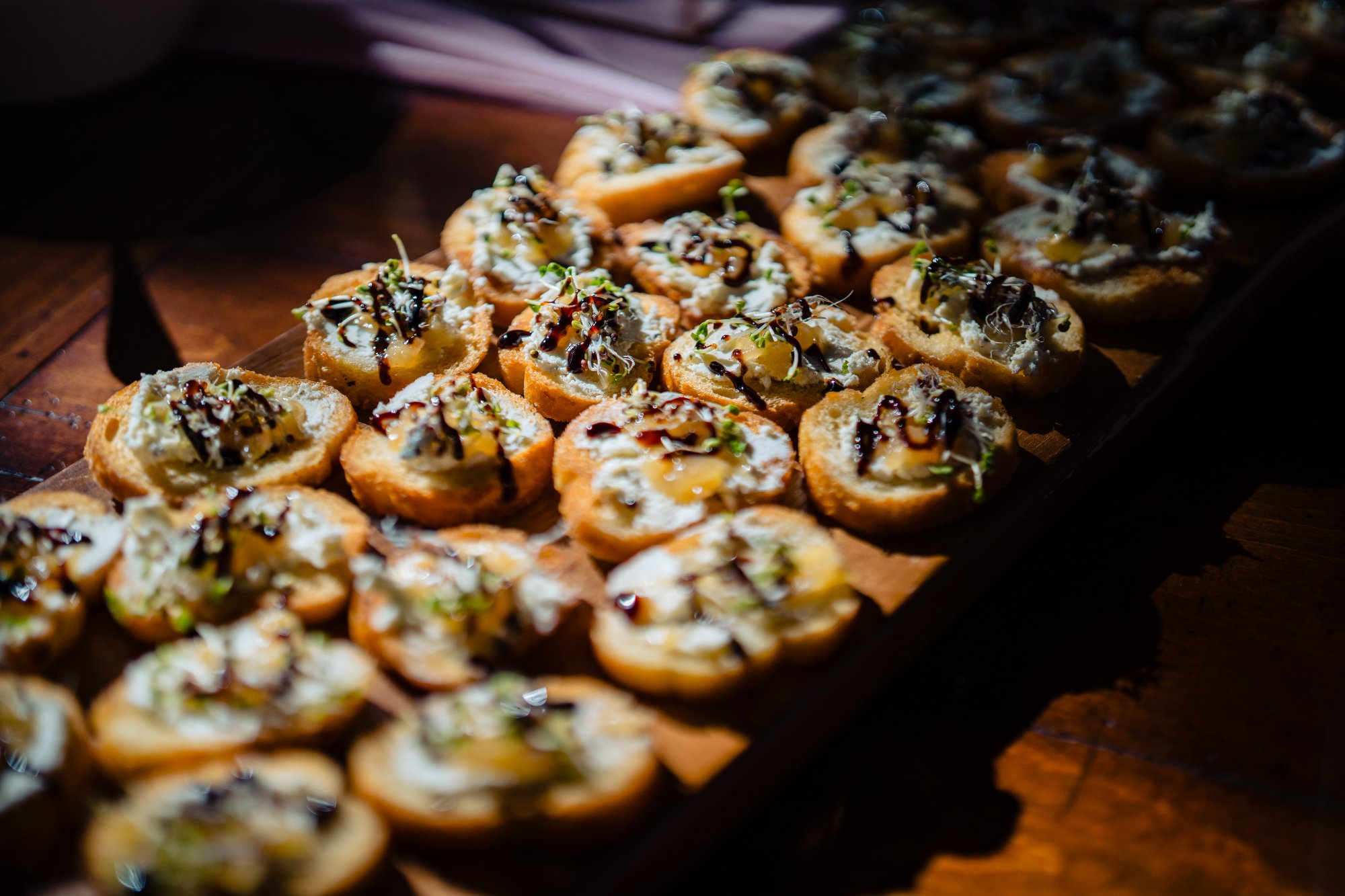 Crostini appetizers close-up